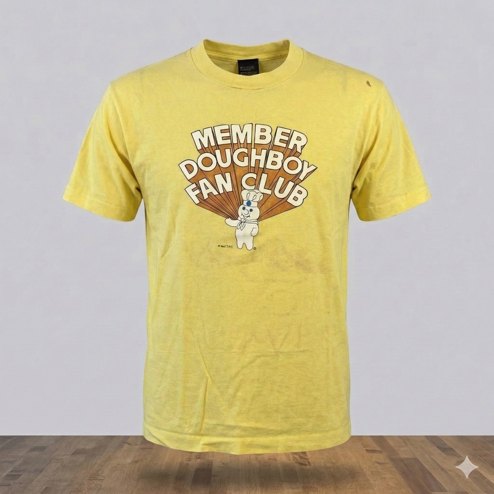 Best Pillsbury Doughboy T-Shirt Mens Large Yellow 1987 Vintage‎ Nostalgia